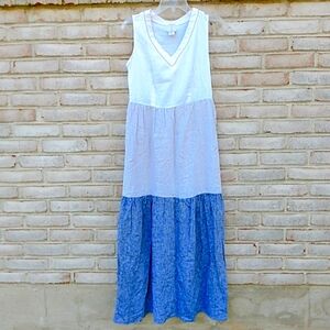 Joie | Linen blend tiered maxi dress size xs